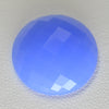 12.3ct Blue Opaque Quartz Round Cabochon 17.5 mm Chalcedony Lab Created Stone