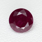 1.11-1.18ct 1pc Recrystallized Opaque Strong Red Ruby Round 6mm Lab Created