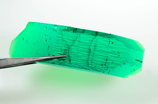 158.65ct Created Colombian Emerald with inclusions Faceting Rough Stone