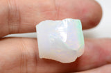 5.7gr Non-Resin White Translucent Opal with Yellow Fire Lab Created Rough Stone