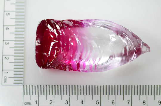 99.4gr Recrystallized Bi-Color White/Pink Sapphire Lab Created Faceting Rough