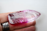 86gr Recrystallized Bi-Color White/Pink Sapphire Lab Created Faceting Rough