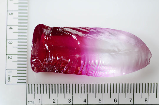98.4gr Recrystallized Bi-Color White/Pink Sapphire Lab Created Faceting Rough