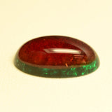 5.6ct Hydrothermal Bi-color Beryl Green & Red Oval Cabochon 16x12 mm Lab Created