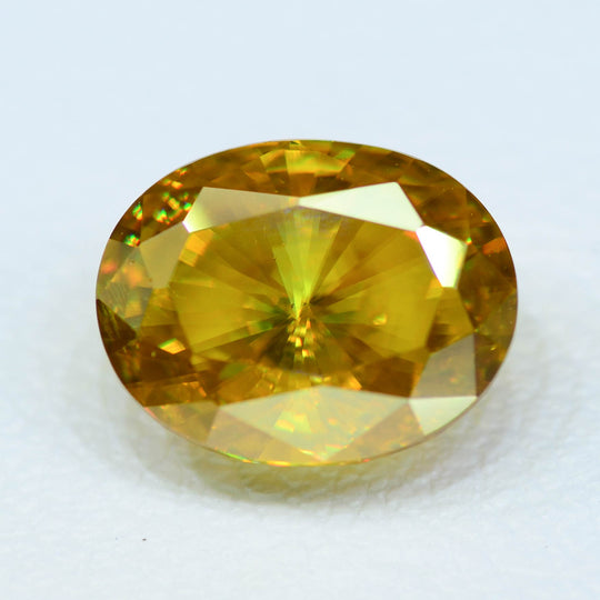 2.72ct Recrystallized Rutile Radiant Yellow Oval 9x7 mm Lab Created Stone