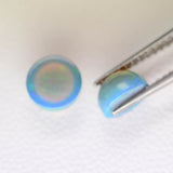 1.81ct 2pcs Set Non-Resin Brown Opal with Green Fire Cabochon 6 mm Lab Created