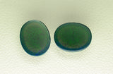 4.21ct 2pc Set Non-Resin Black Opal with Green Fire Cabochon 10x8 mm Lab Created