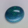 3.45ct Non-Resin Blue Opal with Green Fire Oval Cabochon 12x10 mm Lab Created