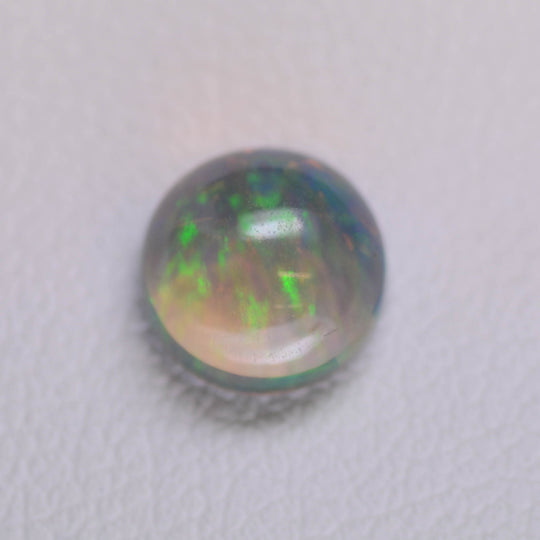 1.1ct Non-Resin Brown Opal with Green Fire Round Cabochon 7 mm Lab Created