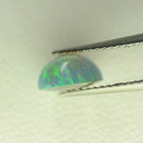 1.1ct Non-Resin Brown Opal with Green Fire Round Cabochon 7 mm Lab Created