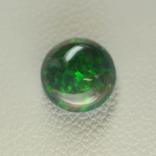 1.45ct Non-Resin Brown Opal with Green Fire Round Cabochon 8 mm Lab Created
