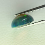 1.45ct Non-Resin Brown Opal with Green Fire Round Cabochon 8 mm Lab Created