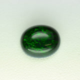 3.55ct Non-Resin Black Opal with Green Fire Oval Cabochon 12x10 mm Lab Created