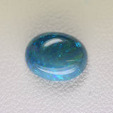 1.56ct Non-Resin Blue Opal with Green Fire Oval Cabochon 9x7 mm Lab Created