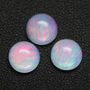 6.08ct 3pcs Set Non-Resin White Opal with Red Fire Cabochon 8.7 mm Lab Created