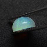 5.26ct 3pcs Set Non-Resin White Opal with Green Fire Cabochon 8.2 mm Lab Created