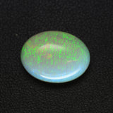 9.38ct Synthetic Pink Opal with Green Fire Oval Cabochon 17.5x13 mm Lab Created