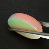 13.02ct Synthetic Pink Opal with Orange Fire Oval Cabochon 20x15 Lab Created