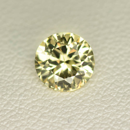 1.05-1ct 1pc Recrystallized Yellow Sapphire (Hydrothermal) Round 6x6 Lab Created
