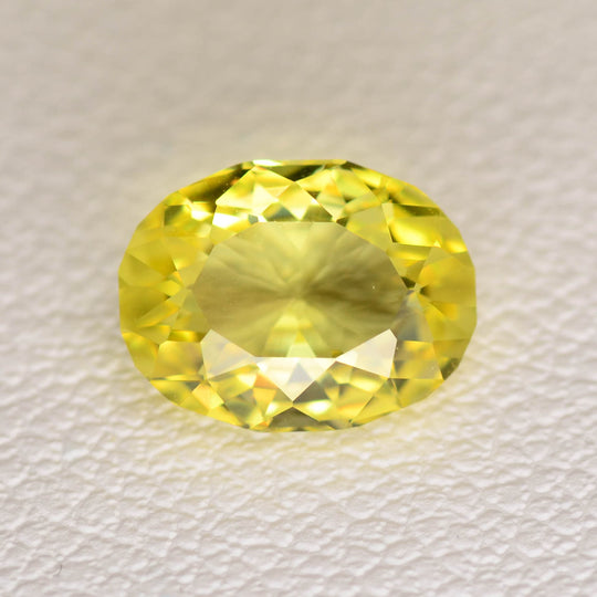 1.53ct Recrystallized Yellow Sapphire (Czochralski) Oval 8x6 Lab Created