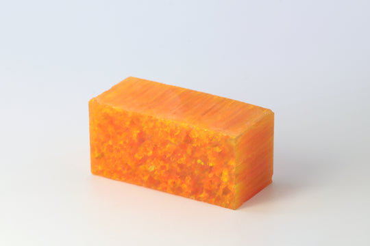 14gr 1pc Orange Jelly Opal with Red Fire Resin 15% Lab Created Faceting Rough Stone