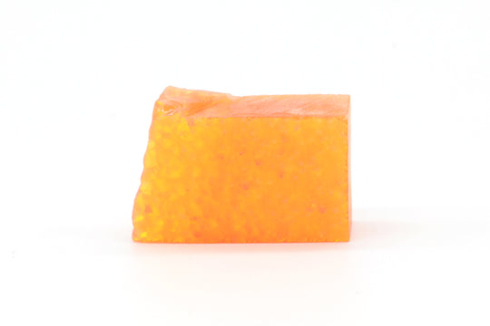 8.9gr Non-Resin Orange Jelly Opal with Green Fire Lab Created Rough Stone