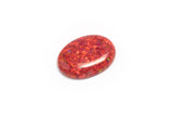 6.83ct Red Opal with Orange Fire Oval Cabochon 20x15mm Resin 15% Lab Created