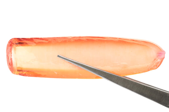 43.3-49.8gr 1pc Peach Padparadscha Sapphire #16 Lab Created Faceting Rough Stone