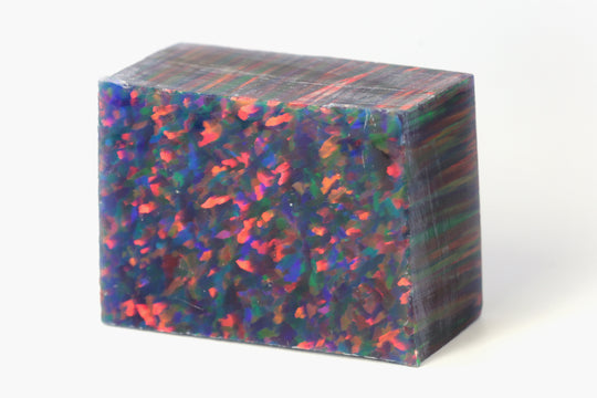 14-15gr 1pc Black Jelly Opal with Red Fire Resin 15% Lab Created Rough Stone