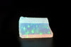 8.7gr Non-Resin White Jelly Opal with Green Fire Lab Created Rough Stone