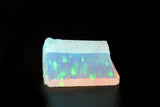 8.7gr Non-Resin White Jelly Opal with Green Fire Lab Created Rough Stone