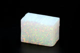 17gr 1pc White Jelly Opal with Green Fire Resin 15% Lab Created Faceting Rough Stone