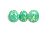 11.34ct 3pcs Set Green Jelly Opal with Green Fire Cabochon 15x12mm Lab Created