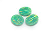 12.74ct 3pcs Set Green Jelly Opal with Green Fire Cabochon 15x12mm Lab Created