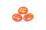 10.92ct 3pcs Set Red Jelly Opal with Green Fire Cabochon 14x12mm Lab Created