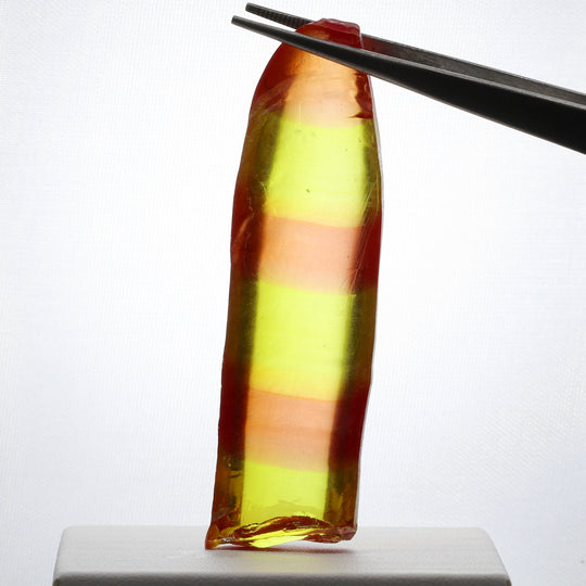 44gr Recrystallized Bi-Color Orange/Yellow Sapphire Lab Created Rough