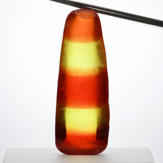 41gr Recrystallized Bi-Color Orange/Yellow Sapphire Lab Created Faceting Rough