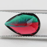 2.8ct Hydrothermal Bi-color Beryl Green & Red Pear 12x8 mm Lab Created Stone