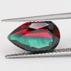 2.8ct Hydrothermal Bi-color Beryl Green & Red Pear 12x8 mm Lab Created Stone