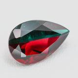 2.8ct Hydrothermal Bi-color Beryl Green & Red Pear 12x8 mm Lab Created Stone