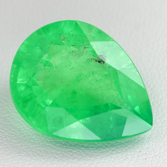 26.7ct Recrystallized Mint Green Sapphire Pear 21x16 Lab Created