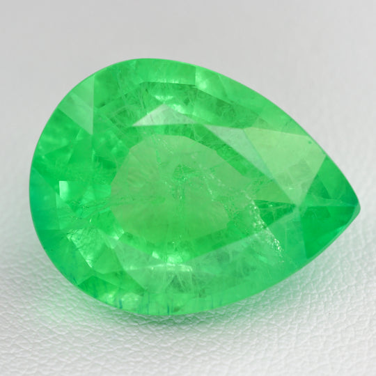 26.8ct Recrystallized Mint Green Sapphire Pear 21x16 Lab Created