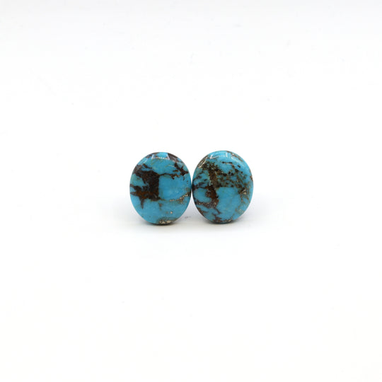 25.9ct Pair Of Natural Turquoise Oval Cabochon From Mexico