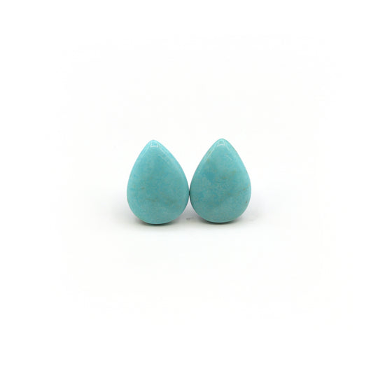15.5ct Pair Of Natural Turquoise Pear Cabochon