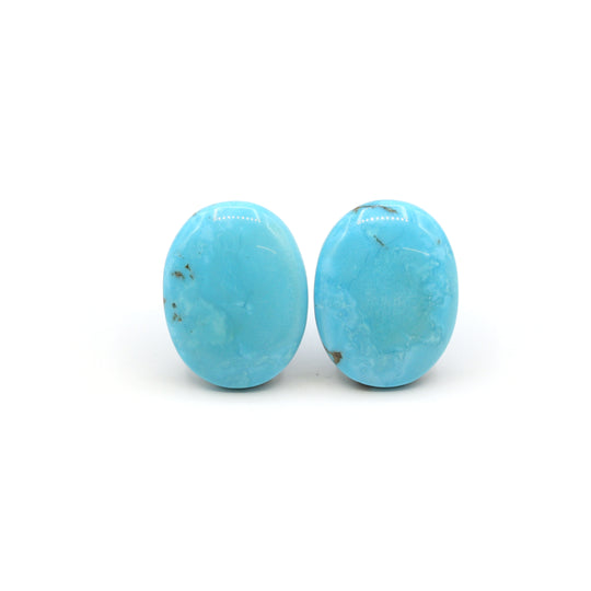 27.8ct Natural Arizona Turquoise Oval Cabochon Pair