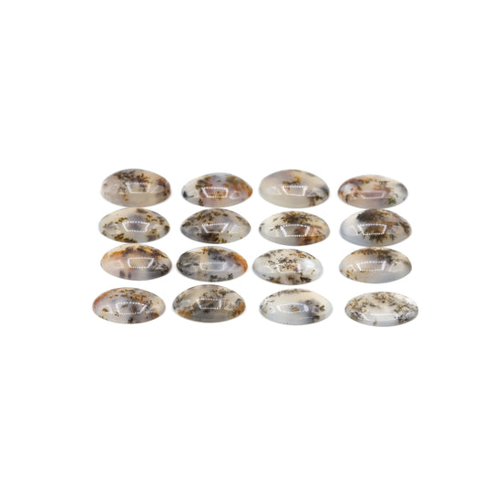 60.1ct 16pc Natural Moss Agate Cabochons  From Kazakhstan