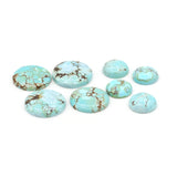 104.8ct 8pcs Natural Turquoise Round Cabochons From Maikain Kazakhstan