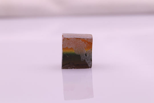 6.9-8gr 1pcs Hydrothermal Bi-Color Quartz Brown & White Cube Lab Created Rough