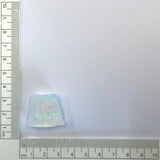 9.9gr Non-Resin White Jelly Opal with Green Fire Lab Created Rough Stone