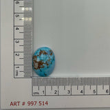 17.98ct Natural Turquoise Oval Cabochon From Maikain Kazakhstan